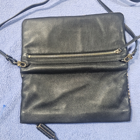 COVET STELLA & DOT CROSBY LEOPARD PRINT CALF HAIR CROSSBODY SHOULDER BAG CLUTCH - Picture 3 of 9